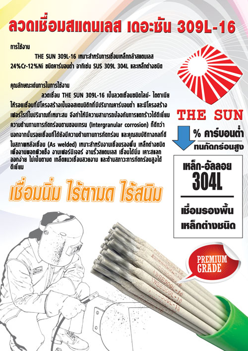 poster the sun stainless steel welding wire model e309l 16 12