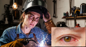how to treat welding flash burn eyes